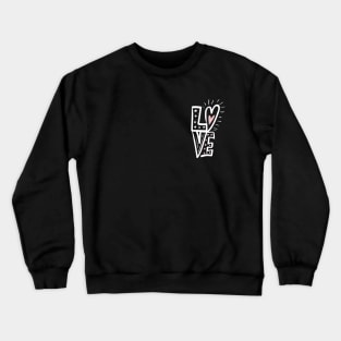 Love lettering  with heart as O  in white  logo style Crewneck Sweatshirt